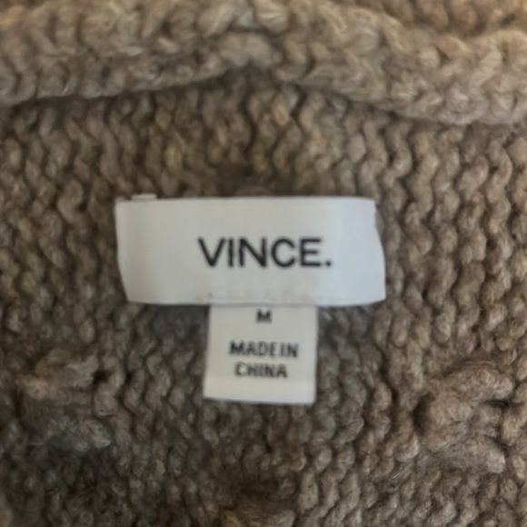 Vince Tuck Stitch Cardigan Heather Khaki Tan - Picture 6 of 8